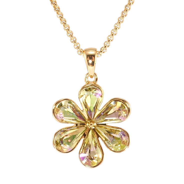 Кулон Xuping колір 18K з кр-ми Swarovski на ланцюжку Квітка з кристалами Vitrail Light довжина 40-45см х фото №6
