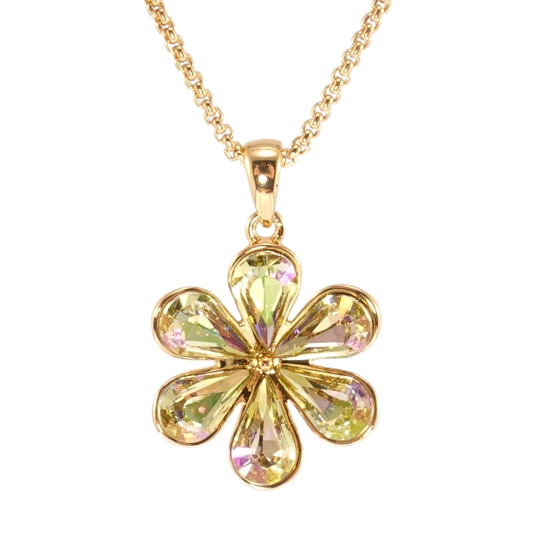 Кулон Xuping колір 18K з кр-ми Swarovski на ланцюжку Квітка з кристалами Vitrail Light довжина 40-45см х фото №1