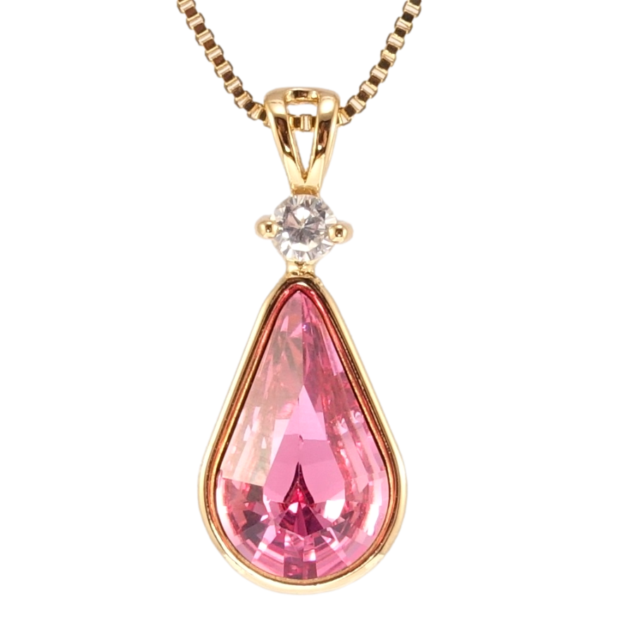 Кулон Xuping цвет 18K с кр-ми Swarovski на цепочке Кристалл Rose длина 40-45см х 1мм фото №1