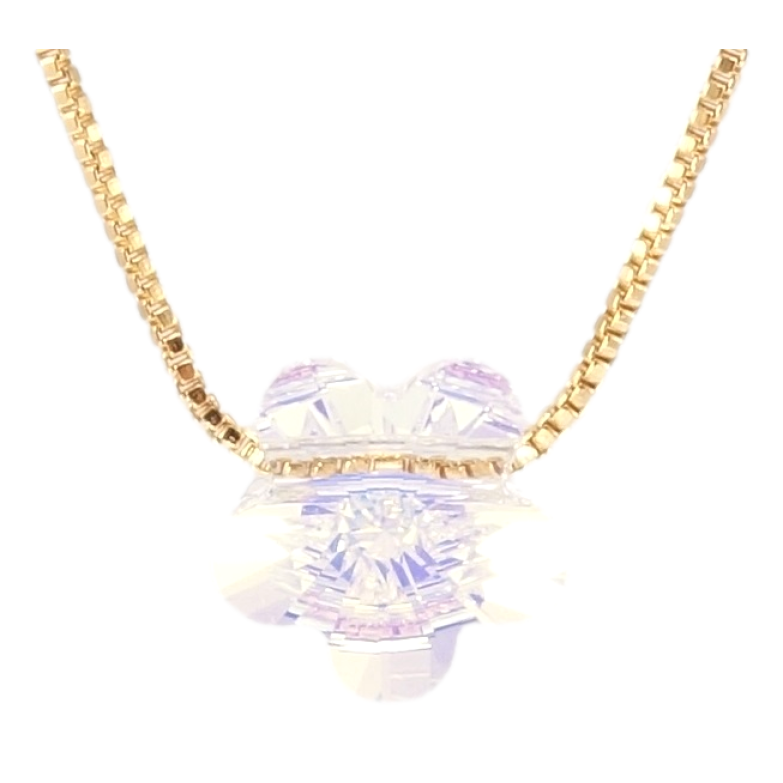 Кулон Xuping колір 18K з кр-ми Swarovski на ланцюжку Кристальна квітка Shimmer довжина 40-45см х 1мм фото №2