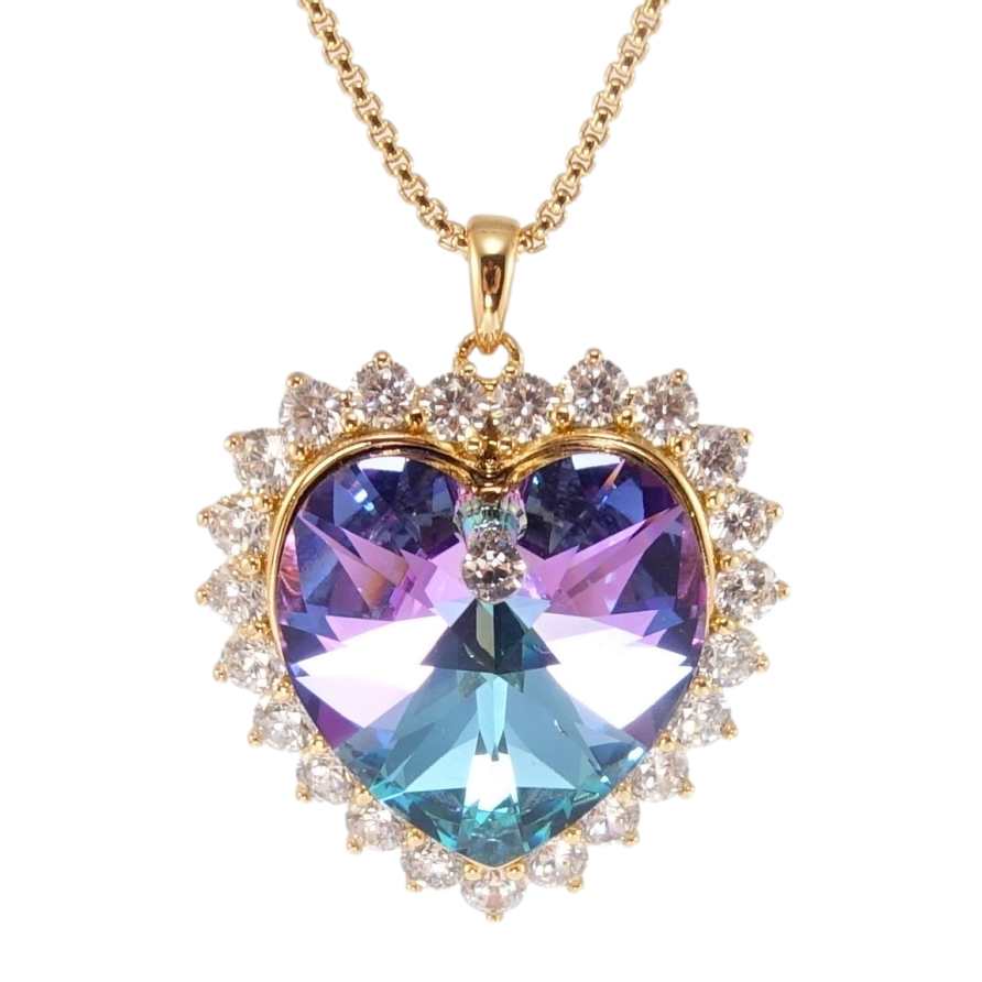 Кулон Xuping колір 18K з кр-ми Swarovski на ланцюжку Кристальне серце Paradise Shine довжина 40-45см х 1мм фото №1
