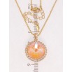 Кулон Xuping колір 18K з кр-ми Swarovski на ланцюжку Кристал Peach Delite, ø 18мм довжина 40-45см х 1мм фото №2