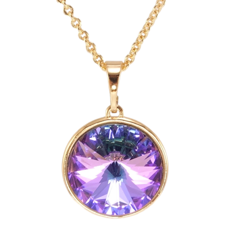 Кулон Xuping колір 18K з кр-ми Swarovski на ланцюжку Кристал Paradise Shine, ø 16мм довжина 40-45см х 1мм фото №16