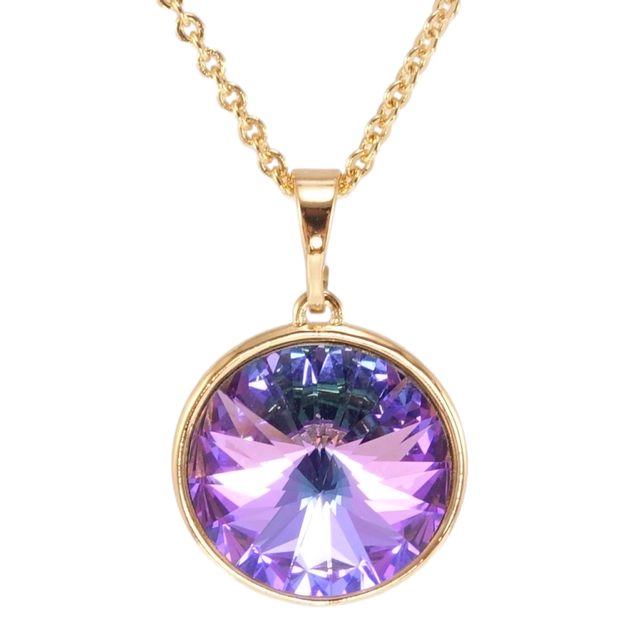 Кулон Xuping колір 18K з кр-ми Swarovski на ланцюжку Кристал Paradise Shine, ø 16мм довжина 40-45см х 1мм фото №1