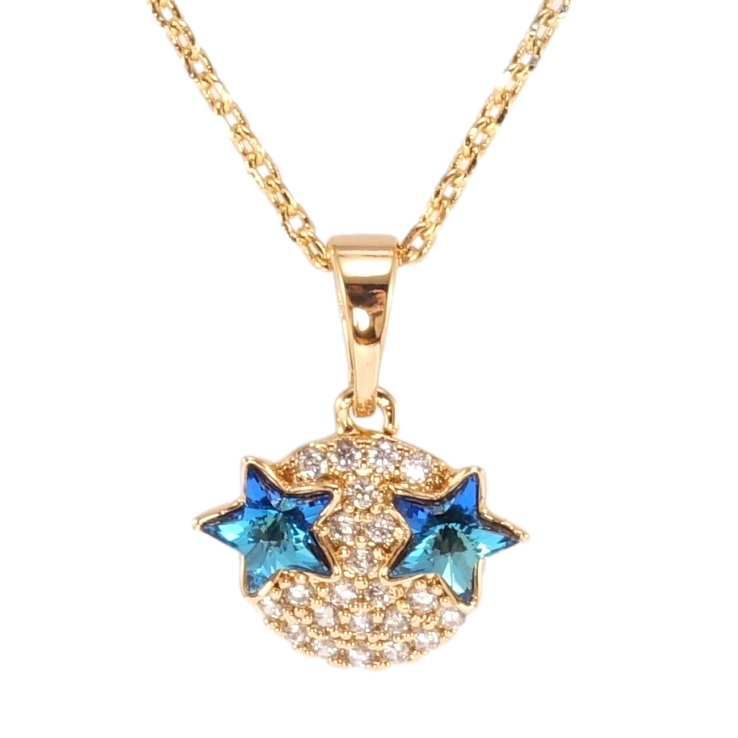 Кулон Xuping колір 18K з кр-ми Swarovski на ланцюжку Зірки кристали Capri Blue довжина 39-44см х 1мм фото №18