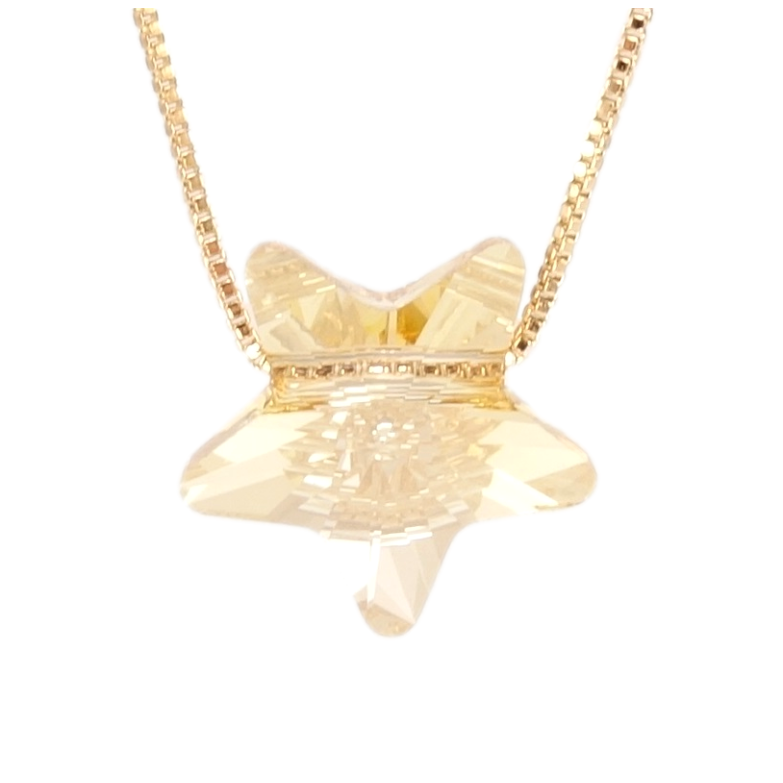 Кулон Xuping цвет 18K с кр-ми Swarovski на цепочке Кристальная звезда Golden Shadow длина 40-45см х 1мм фото №1