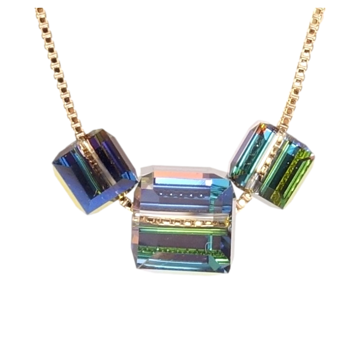 Кулон Xuping колір 18K з кр-ми Swarovski на ланцюжку Кристальні намистини Vitrail Medium довжина 40-45см х 1мм фото №8