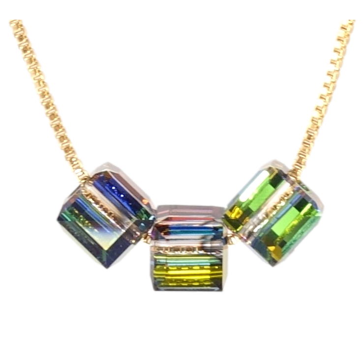 Кулон Xuping колір 18K з кр-ми Swarovski на ланцюжку Кристальні намистини Vitrail Medium довжина 40-45см х 1мм фото №23