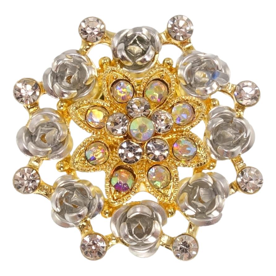 Брошка Квітка зі стразами фото №1