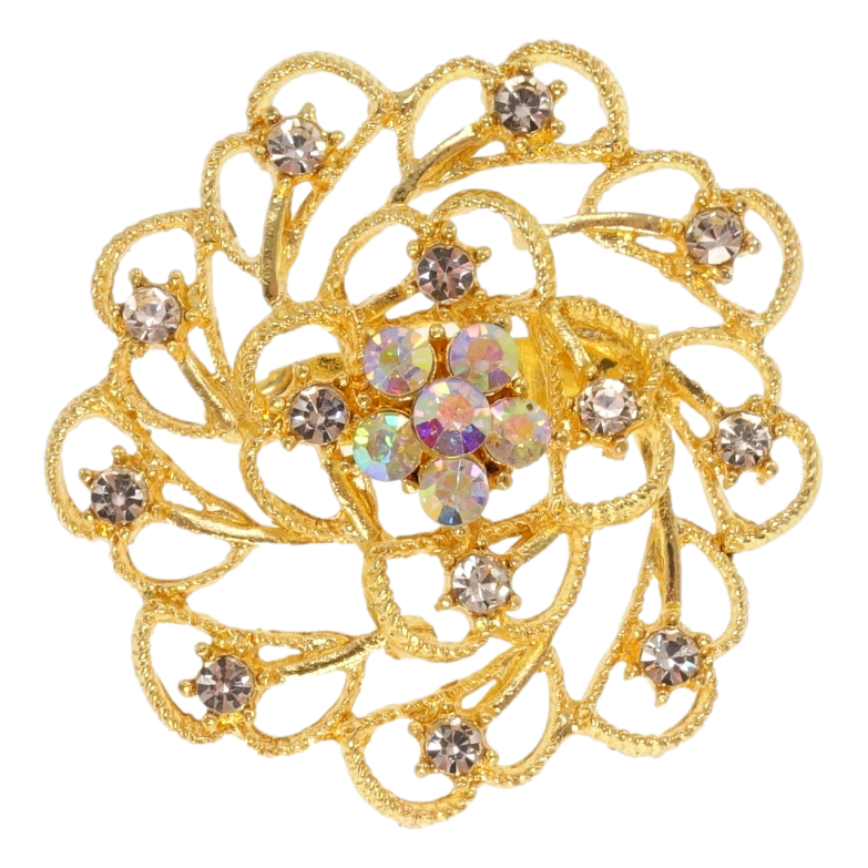 Брошка Квітка зі стразами фото №1