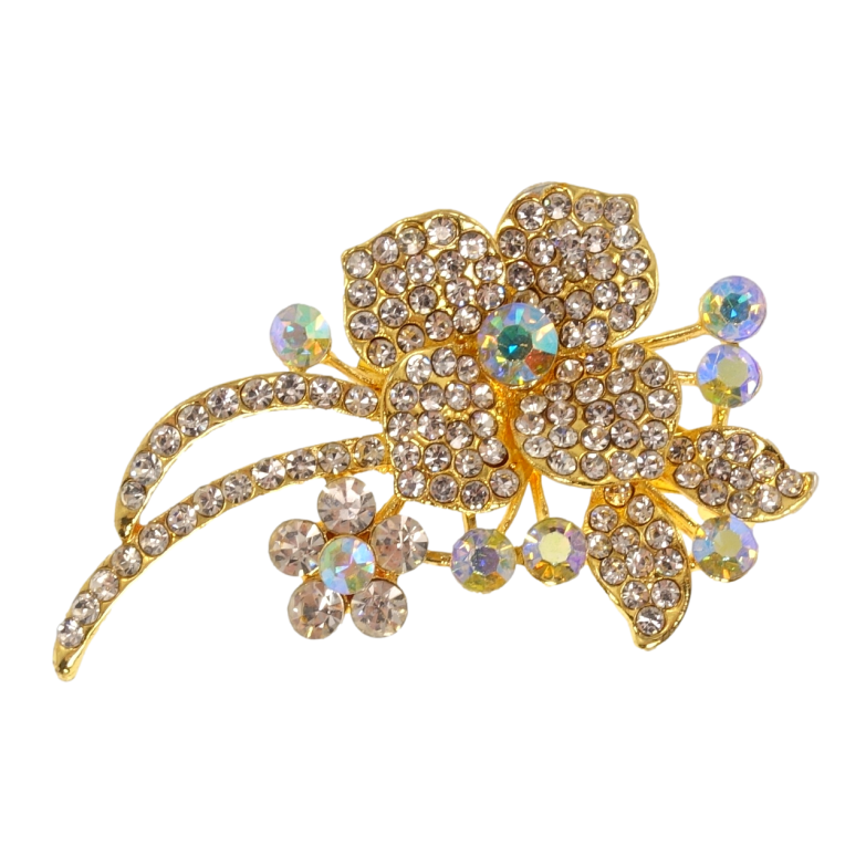 Брошка Квіткова композиція зі стразами фото №1