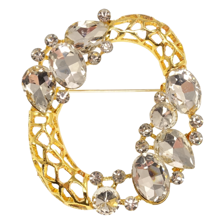 Брошь Веночек с кристаллами фото №10