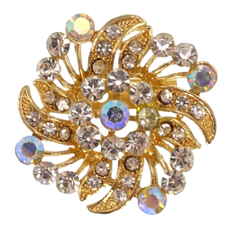 Брошка Квітка зі стразами фото №2