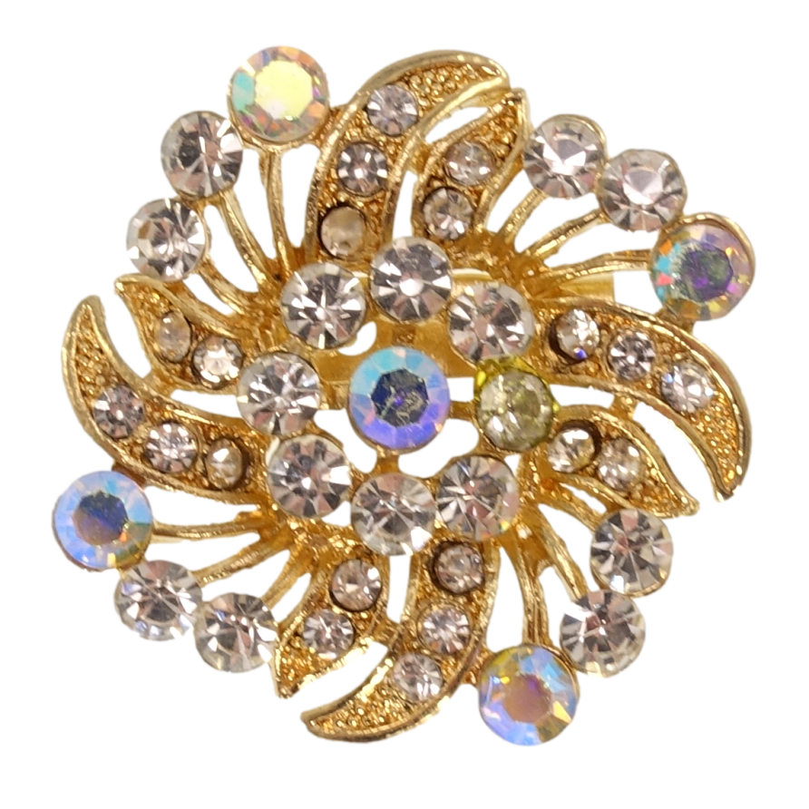 Брошка Квітка зі стразами фото №1