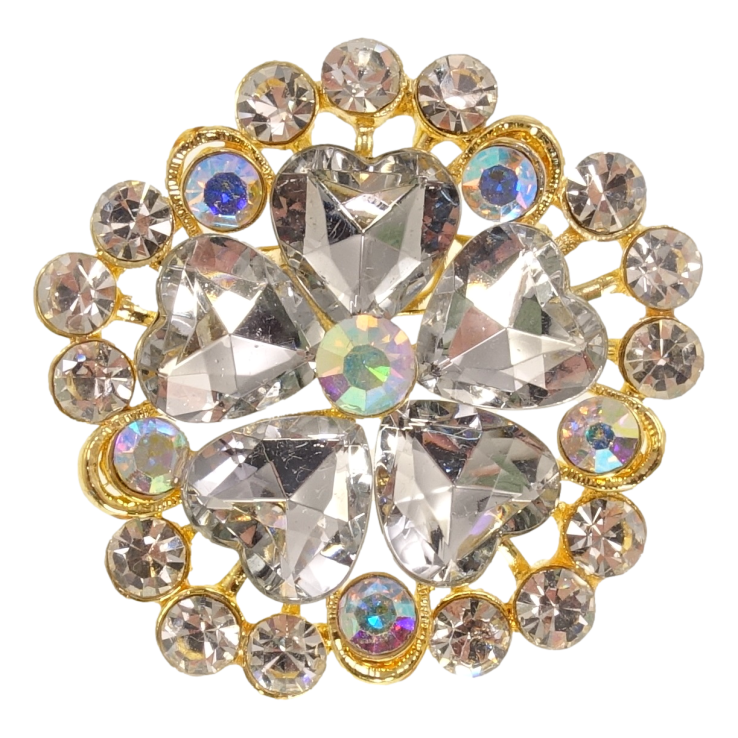 Брошка Квітка з білими кристалами фото №10 Брошка Квітка з білими кристалами фото №10