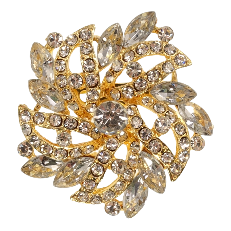 Брошка Квітка зі стразами фото №11