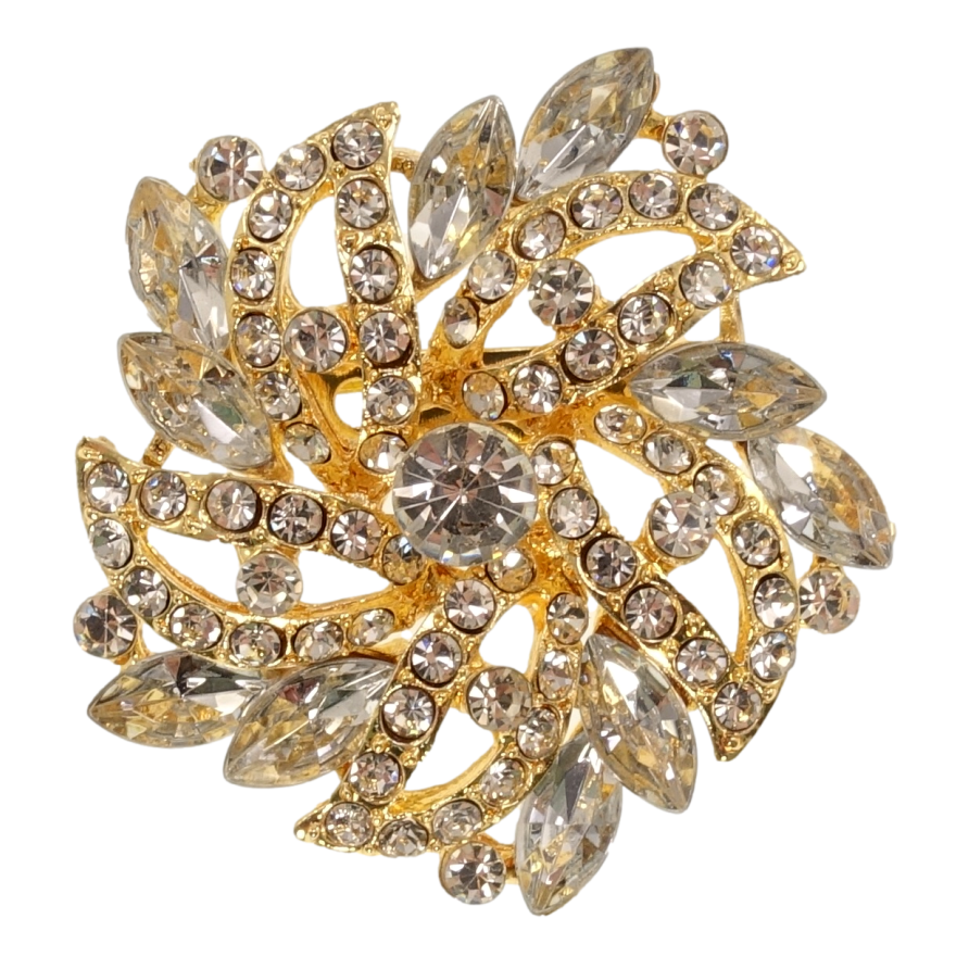 Брошка Квітка зі стразами фото №1