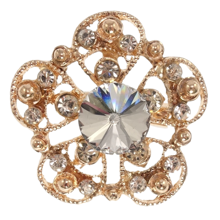 Брошка Квітка зі стразами фото №4 Брошка Квітка зі стразами фото №4