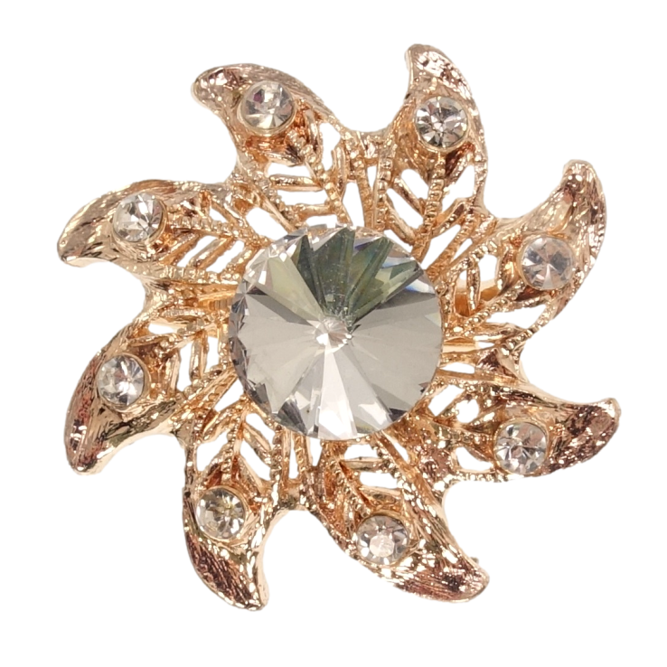 Брошь Цветок со стразами фото №17