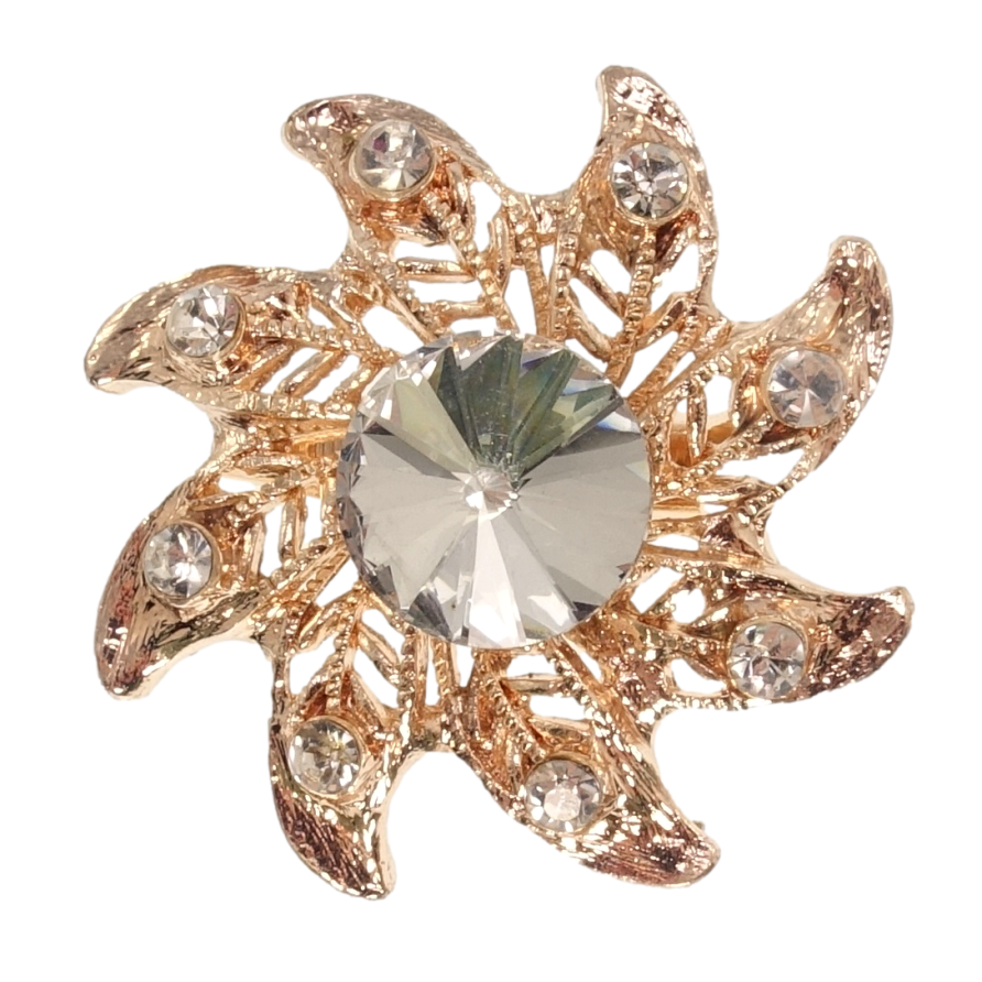 Брошь Цветок со стразами фото №1