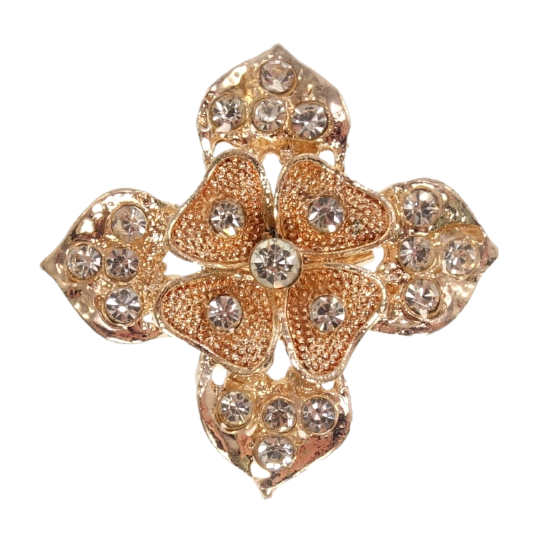 Брошка Квітка зі стразами фото №1