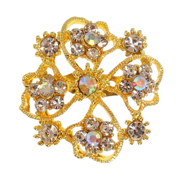 Брошка Квітка зі стразами фото №8