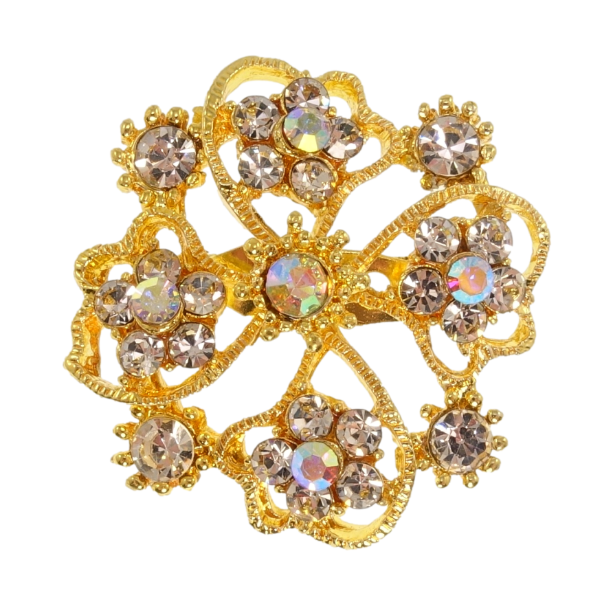 Брошка Квітка зі стразами фото №1