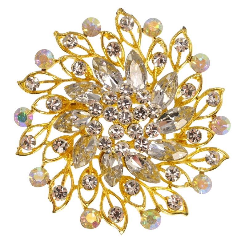 Брошка Квітка зі стразами фото №9