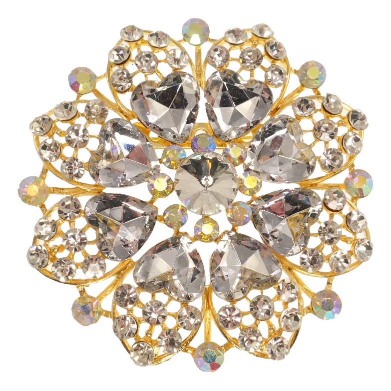 Брошка Сніжинка з білими серцями фото №2