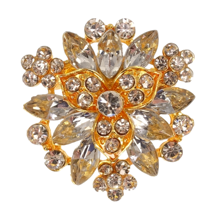 Брошь Снежинка с белыми стразами фото №7