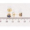 Серьги Xuping Позолота 18K пусеты Синие фианиты в 6-ти крапановой оправе  ø 6мм фото №2