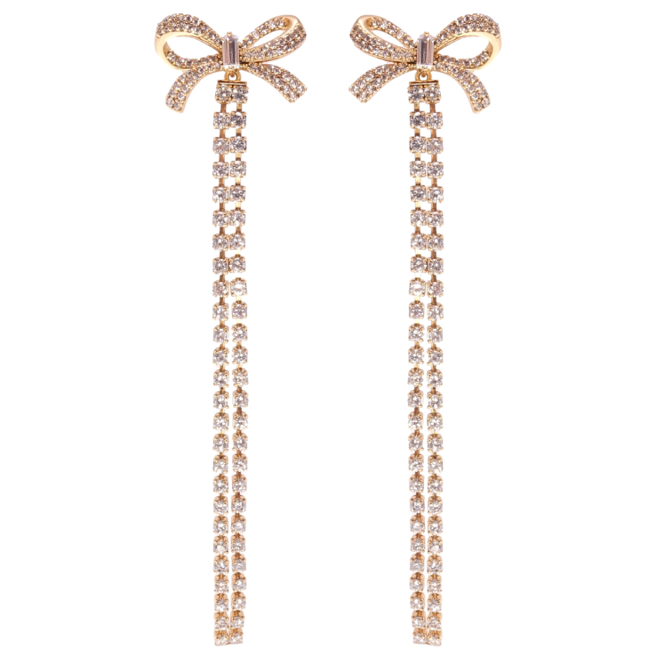 Серьги Xuping Позолота 18K пусеты Бантики с дорожками циркония фото №20