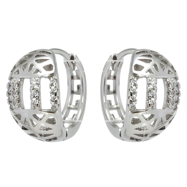 Сережки Xuping Родій колечка Різний орнамент з доріжками цирконію фото №5