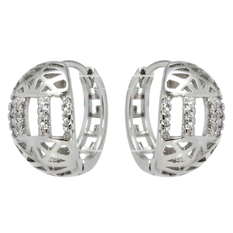 Сережки Xuping Родій колечка Різний орнамент з доріжками цирконію фото №1