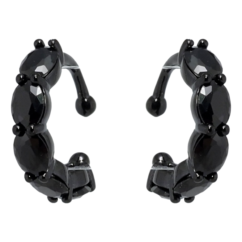 Серьги Xuping Позолота Black (черное золото) каффы Инкрустация черными фианитами фото №1 Серьги Xuping Позолота Black (черное золото) каффы Инкрустация черными фианитами фото №1