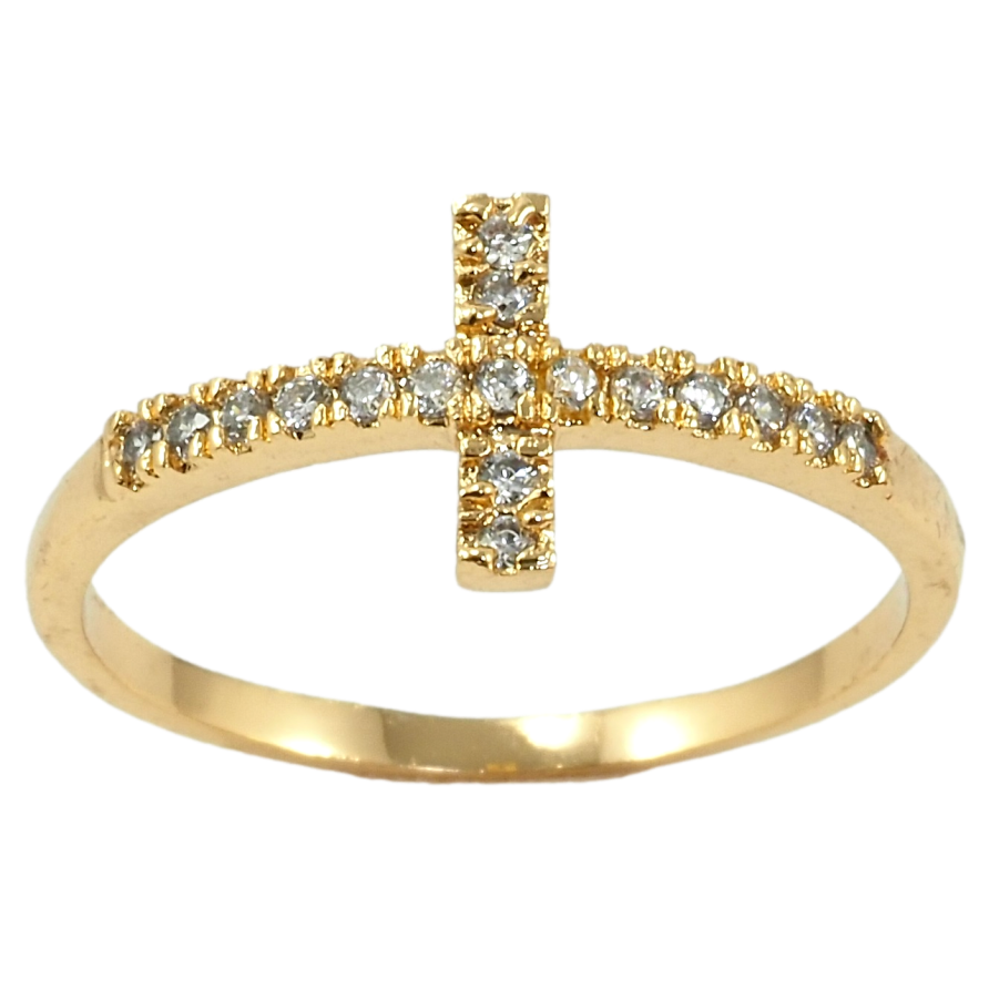 Кольцо Xuping Позолота 18K Крестик с цирконием фото №1 Кольцо Xuping Позолота 18K Крестик с цирконием фото №1