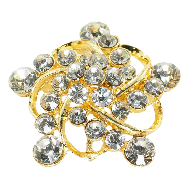 Брошь Снежинка с белыми стразами фото №8