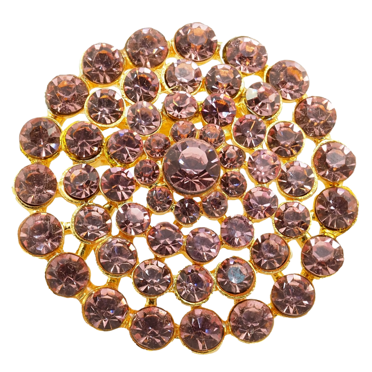 Брошка Квітка з рожевих страз фото №22