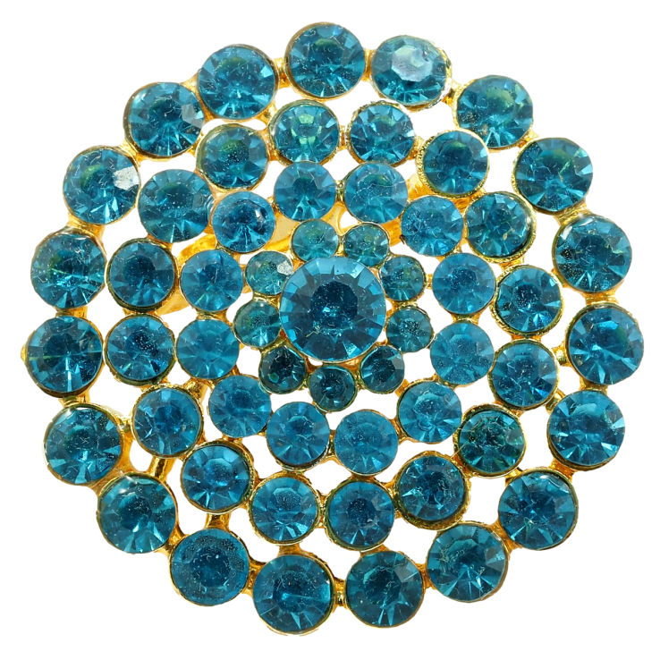 Брошка Квітка з бірюзових страз фото №7 Брошка Квітка з бірюзових страз фото №7