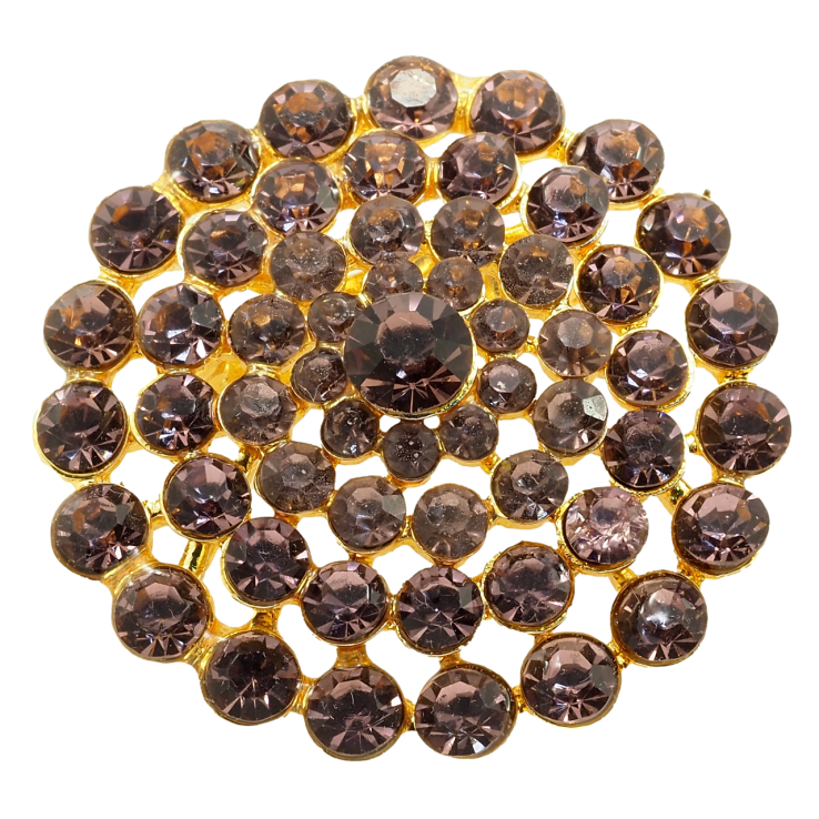 Брошка Квітка з коричневих страз фото №11