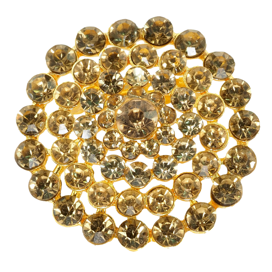 Брошка Квітка із золотистих страз фото №1
