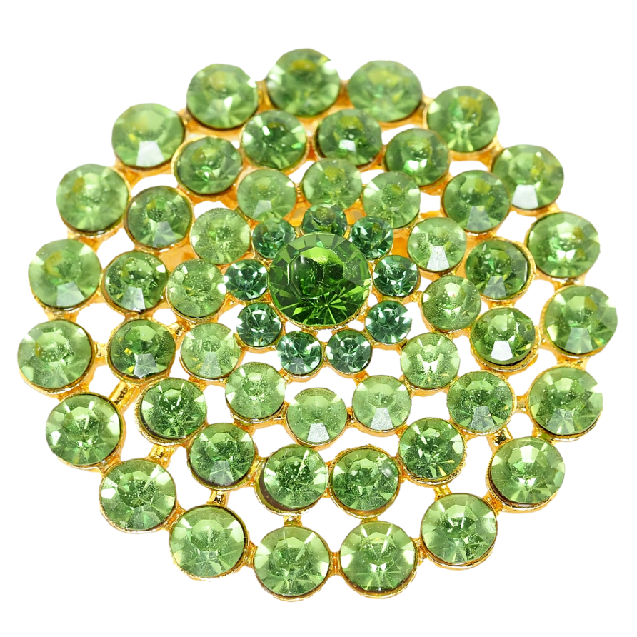 Брошь Цветок из зеленых страз фото №1