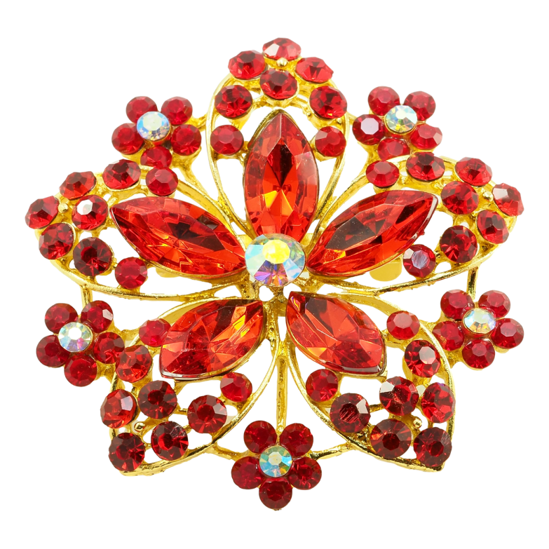 Брошь Красный Цветок фото №1