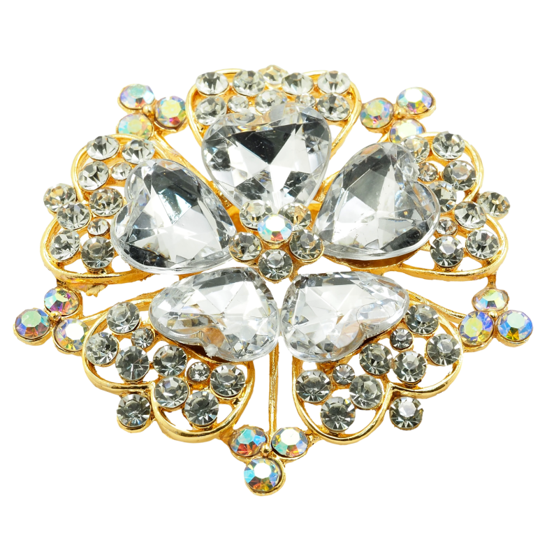 Брошка Квітка зі стразами фото №1