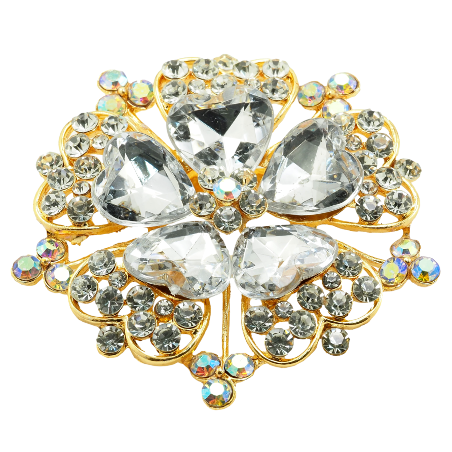 Брошка Квітка зі стразами фото №1