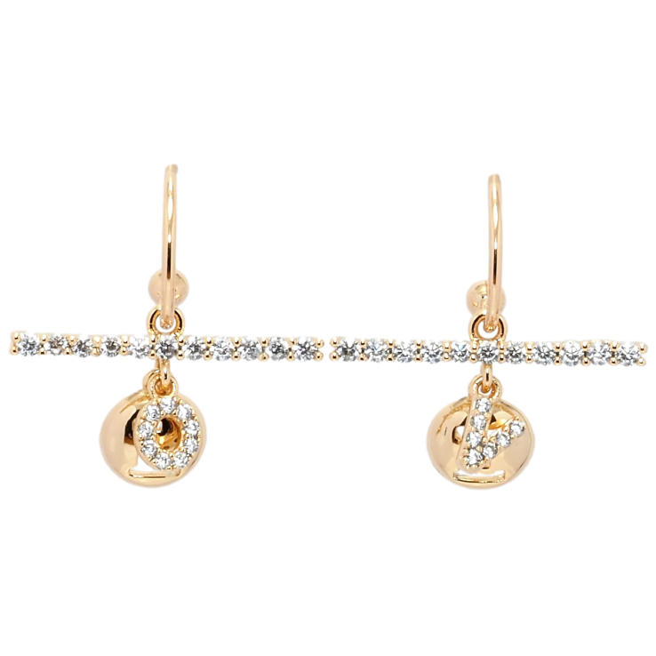 Серьги Xuping Позолота 18K пусеты Подвески Love фото №4