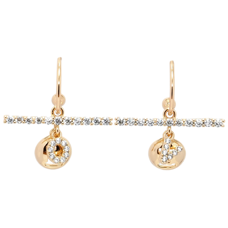 Сережки Xuping Позолота 18K пусети Підвіски Love фото №6