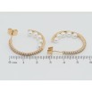 Сережки Xuping Позолота 18K пусети колечка з доріжками цирконію та перлами фото №2