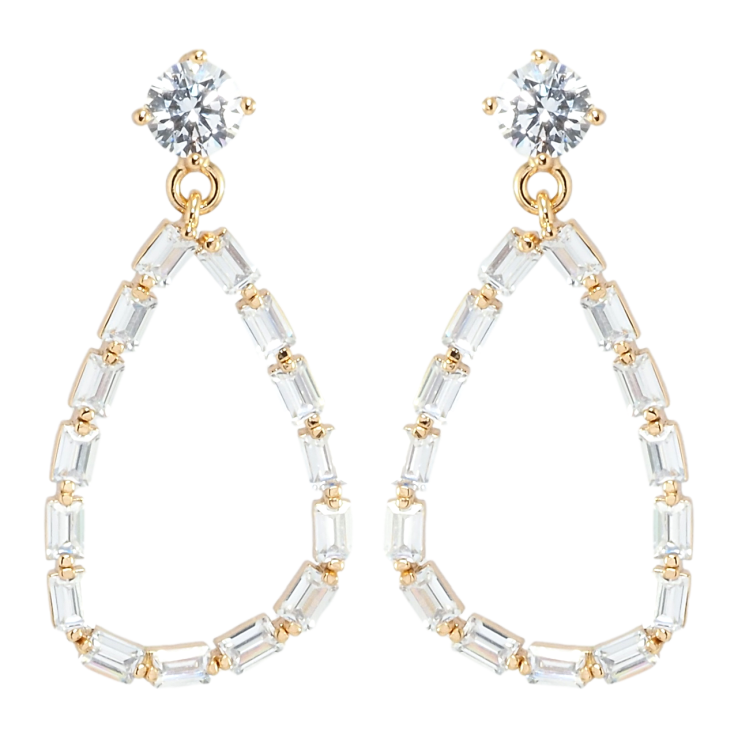 Серьги Xuping Позолота 18K пусеты Капельки из фианитов фото №24