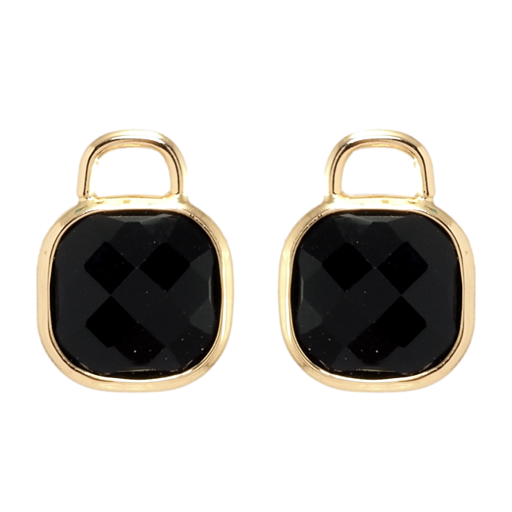 Серьги Xuping Позолота 18K пусеты Черные кристаллы фото №18